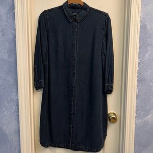 Zara Dark-Wash Denim Shirt Dress, Size S